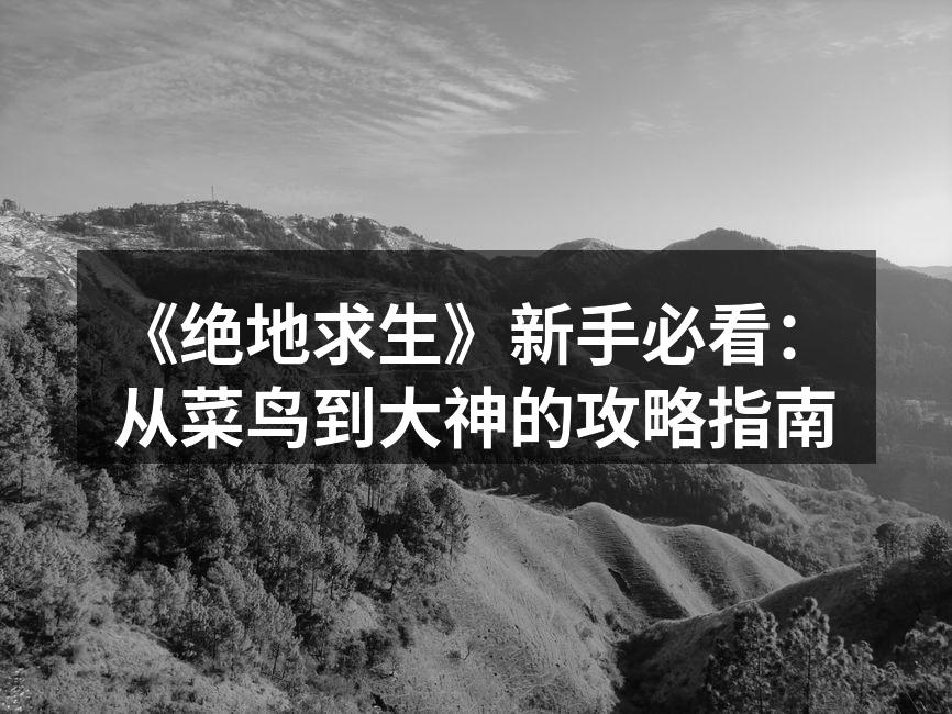 《绝地求生》新手必看：从菜鸟到大神的攻略指南